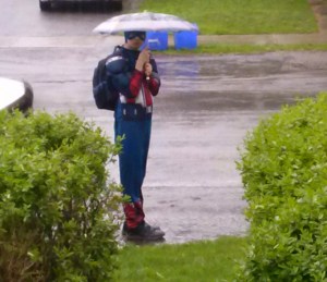 Captain America waits