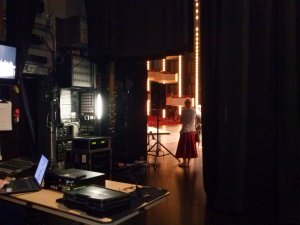 Getting ready to go onstage