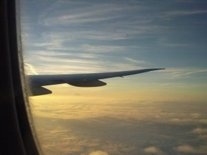 Mt. Fuji, just below the engine.
